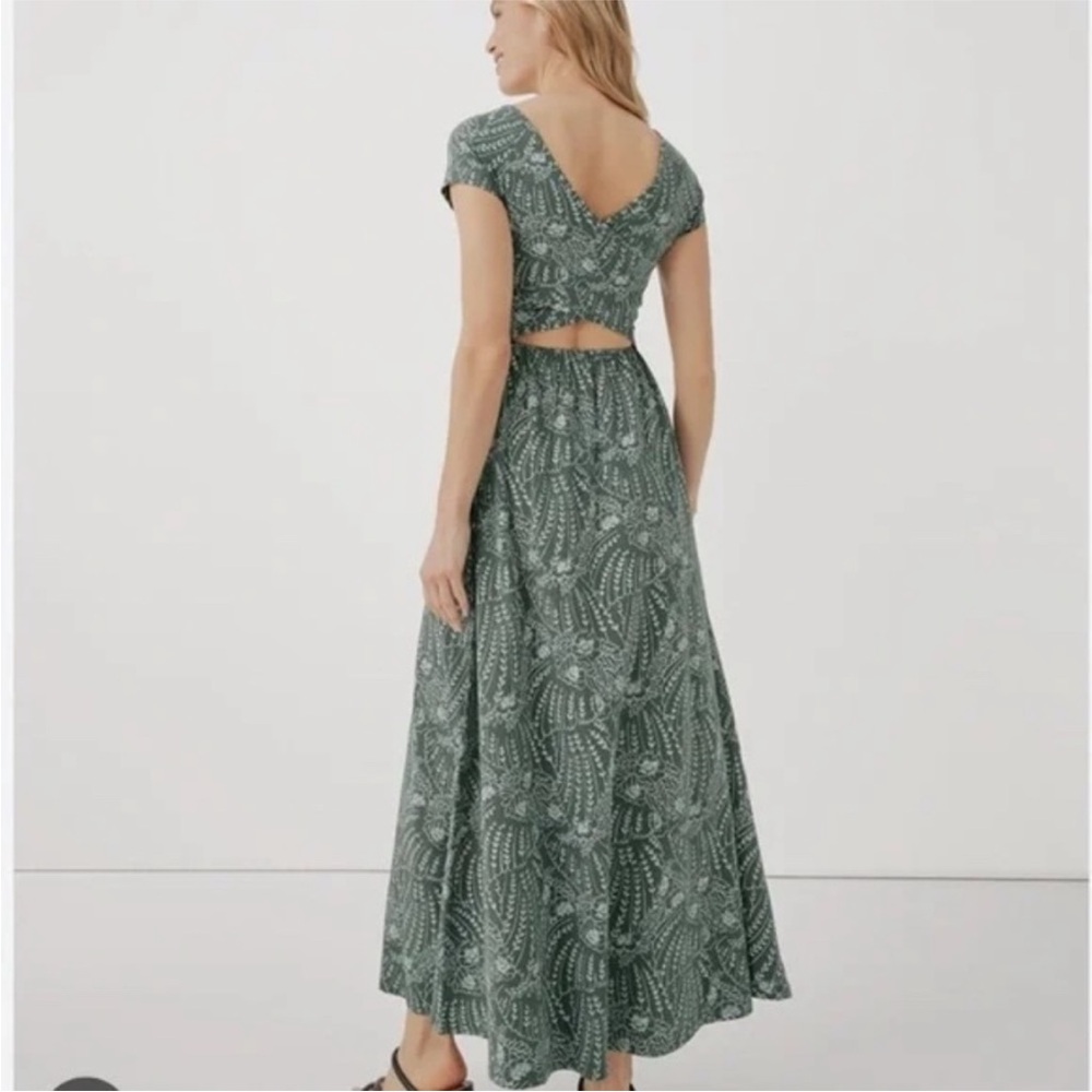 Pact Fit and Flare Crossback Maxi Dress in Vintage Garden size L